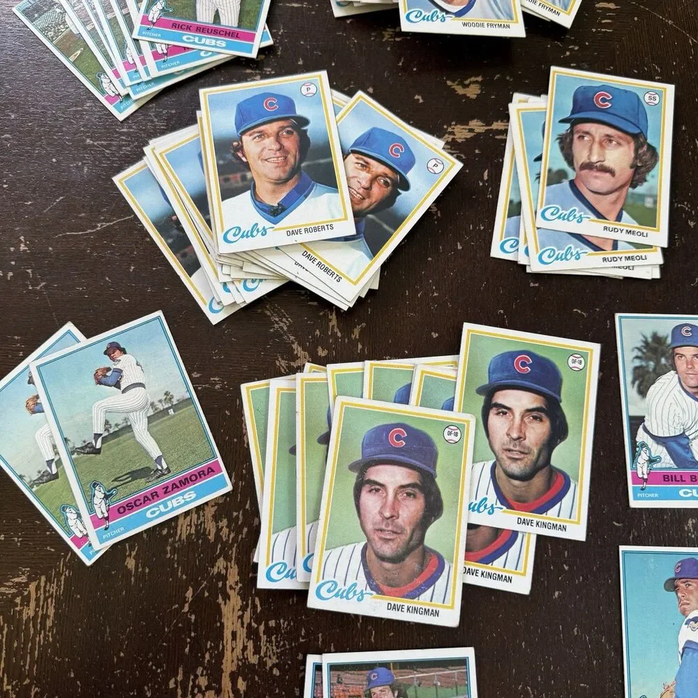 1970s Chicago Cubs Baseball 140 Card Lot With Lots Of Multiples